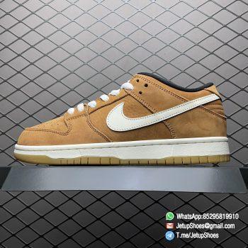 Best Quality Replica Nike SB Dunk Low Wheat Sneakers Browrn Leather Upper and White Midsole White Shoelace SKU DH1319 200 Top RepSknrs 01
