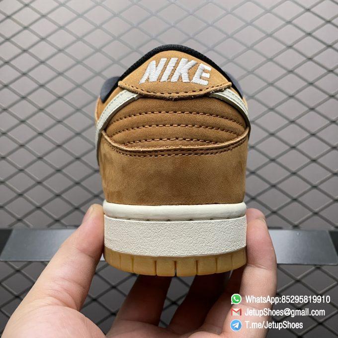 Best Quality Replica Nike SB Dunk Low Wheat Sneakers Browrn Leather Upper and White Midsole White Shoelace SKU DH1319 200 Top RepSknrs 04