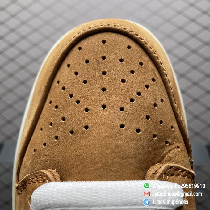 Best Quality Replica Nike SB Dunk Low Wheat Sneakers Browrn Leather Upper and White Midsole White Shoelace SKU DH1319 200 Top RepSknrs 08