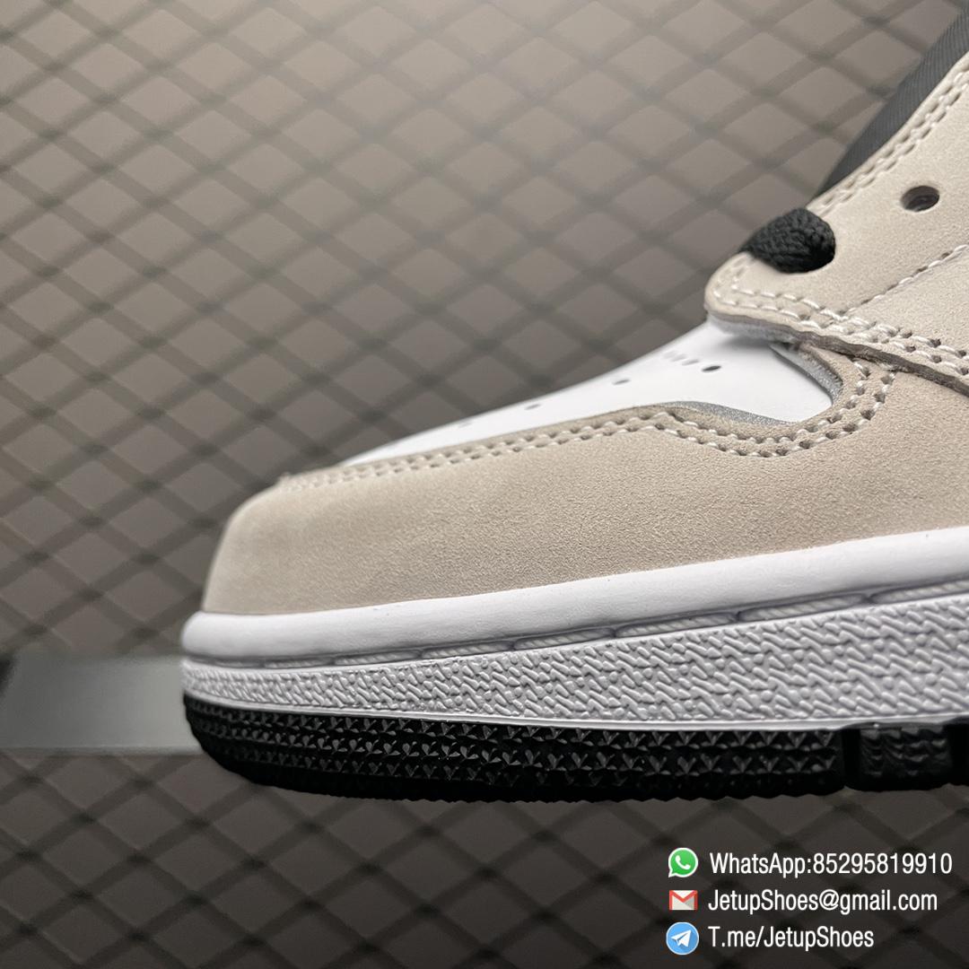 Best Replica Air Jordan 1 Retro High OG Prototype White Base Tan Nubuck Grey and Black leather Overlays Blue Collar Orange Mini Swoosh SKU DC6515 100 06 Best Replica Air Jordan 1 Retro High OG Prototype White Base Tan Nubuck Grey and Black leather Overlays Blue Collar Orange Mini Swoosh SKU DC6515 100 06