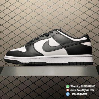 Best Replica Shoes Nike Dunk Low Black White White Leather Base Upper Black Overlays Around Toe and Heel SKU DD1391 100 01