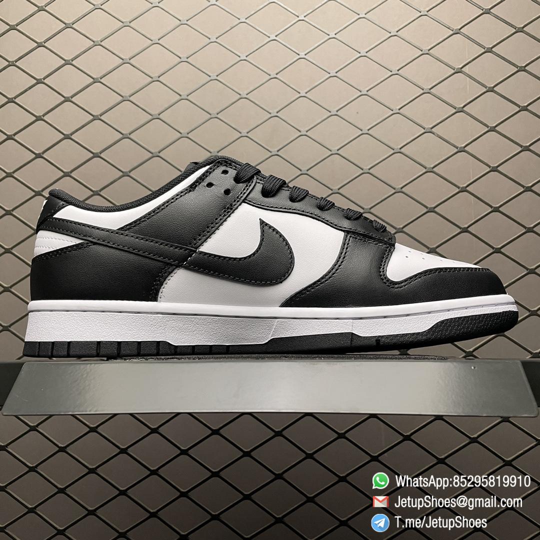 Best Replica Shoes Nike Dunk Low Black White White Leather Base Upper Black Overlays Around Toe and Heel SKU DD1391 100 02