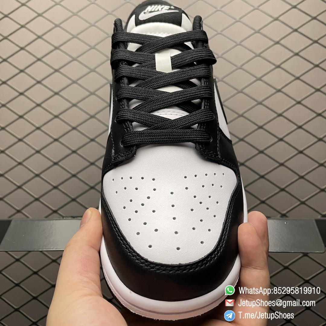 Best Replica Shoes Nike Dunk Low Black White White Leather Base Upper Black Overlays Around Toe and Heel SKU DD1391 100 03