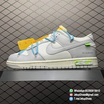 Best Replica Sneakers Nike Dunk Off White x Dunk Low Lot 02 of 50 Blue Lace White Leather Upper Grey Canvas Overlays 2 of 50 Badge SKU DM1602 115 01