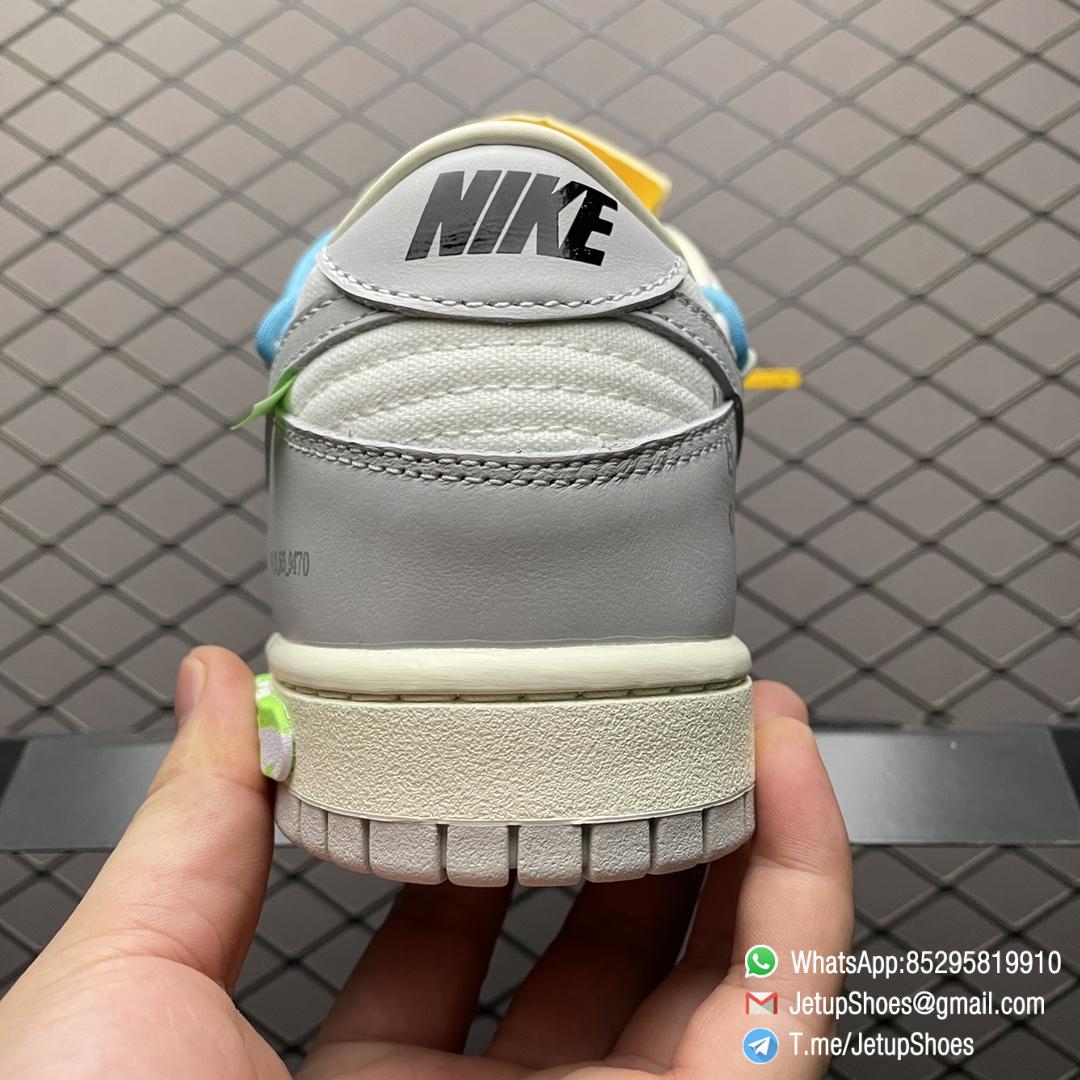 Best Replica Sneakers Nike Dunk Off White x Dunk Low Lot 02 of 50 Blue Lace White Leather Upper Grey Canvas Overlays 2 of 50 Badge SKU DM1602 115 07