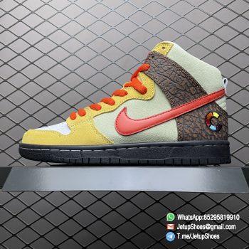 Best Replica Sneakers Nike Dunk SB Color Skates x Dunk High SB Kebab and Destroy Tan Suede Upper White Tzatziki Toe Brown Elephant print Heel All In SKU CZ2205 700 01