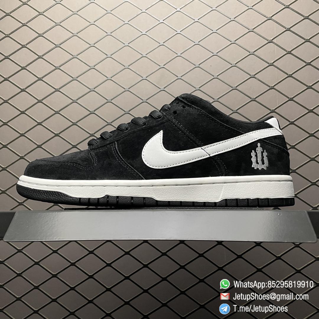 Best Replica Sneakers Nike Dunk SB Dunk Low Pro SB Weiger Black Suede Upper White Swoosh White Heel Patch White Embroidered W Logo SKU 304292 014 01