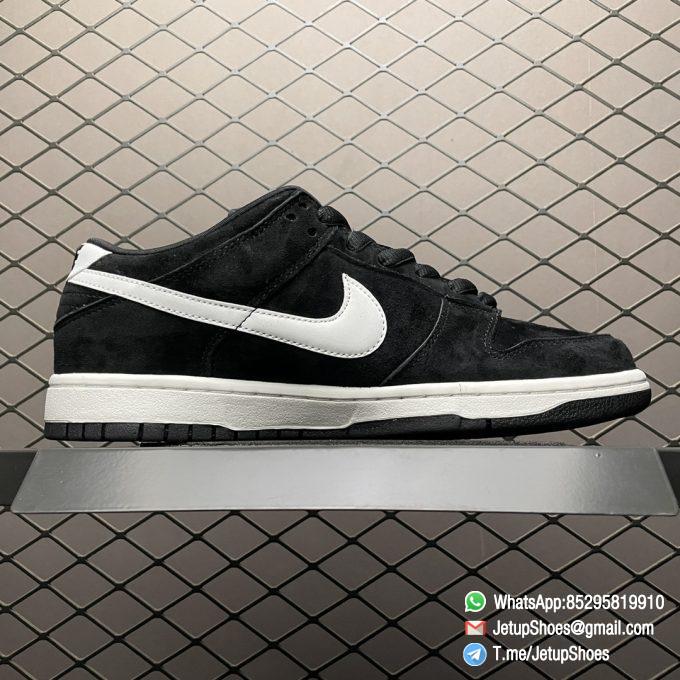 Best Replica Sneakers Nike Dunk SB Dunk Low Pro SB Weiger Black Suede Upper White Swoosh White Heel Patch White Embroidered W Logo SKU 304292 014 03