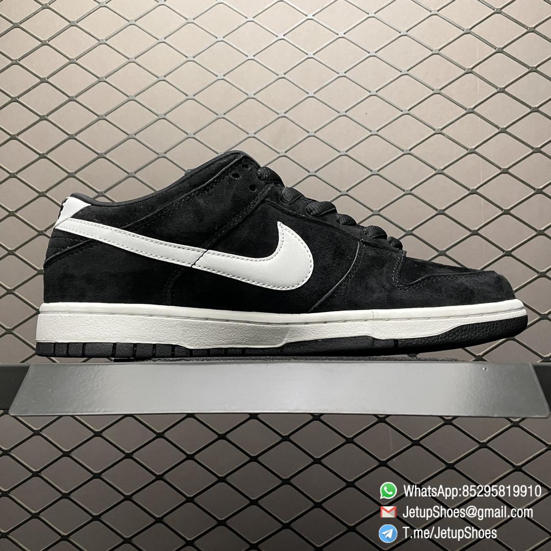 Best Replica Sneakers Nike Dunk SB Dunk Low Pro SB Weiger Black Suede Upper White Swoosh White Heel Patch White Embroidered W Logo SKU 304292 014 03