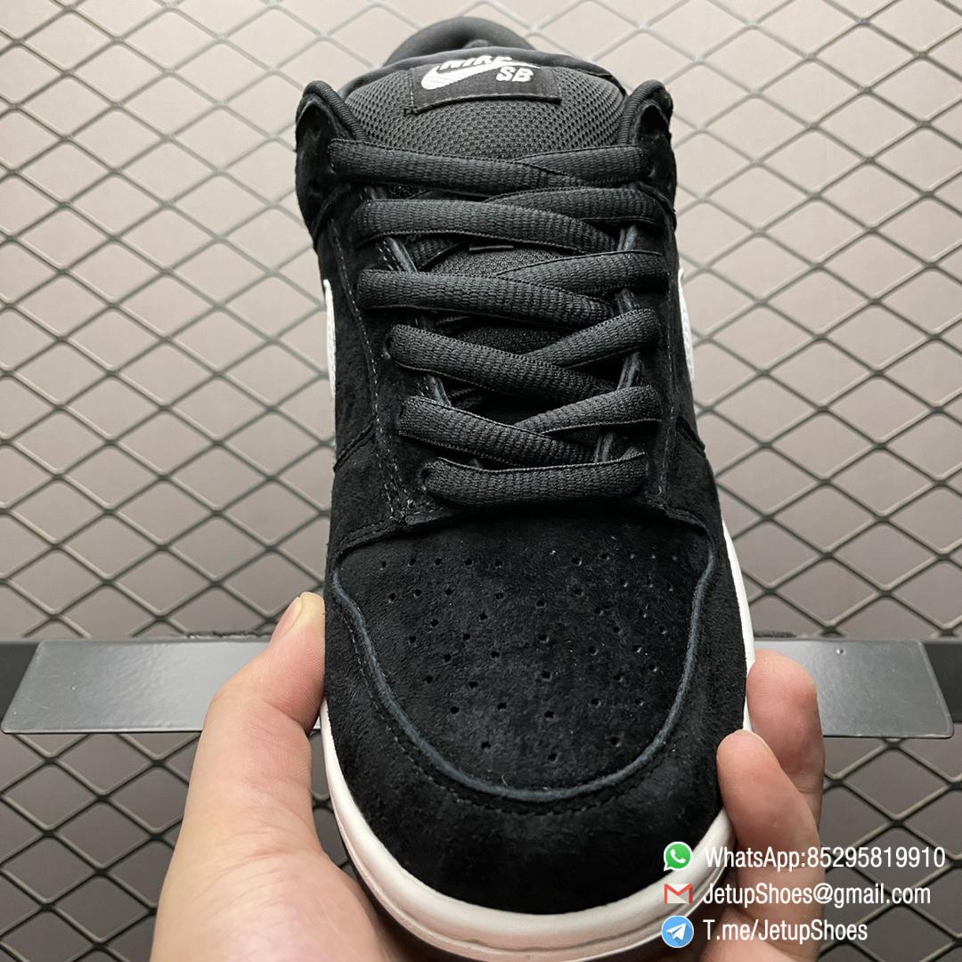 Best Replica Sneakers Nike Dunk SB Dunk Low Pro SB Weiger Black Suede Upper White Swoosh White Heel Patch White Embroidered W Logo SKU 304292 014 08