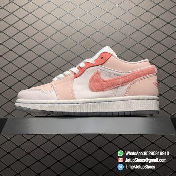 Best Replica Sneakers Wmns Air Jordan 1 Low Nike And The Mighty Swooshers Big Anime Eyes Mighty Swooshers Outsole Pink White Upper Faux Fur Swoosh SKU DM5443 666 01