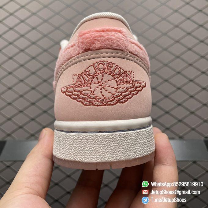 Best Replica Sneakers Wmns Air Jordan 1 Low Nike And The Mighty Swooshers Big Anime Eyes Mighty Swooshers Outsole Pink White Upper Faux Fur Swoosh SKU DM5443 666 04