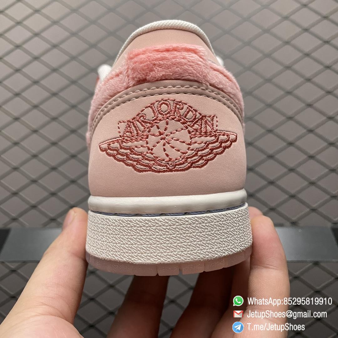 Best Replica Sneakers Wmns Air Jordan 1 Low Nike And The Mighty Swooshers Big Anime Eyes Mighty Swooshers Outsole Pink White Upper Faux Fur Swoosh SKU DM5443 666 04