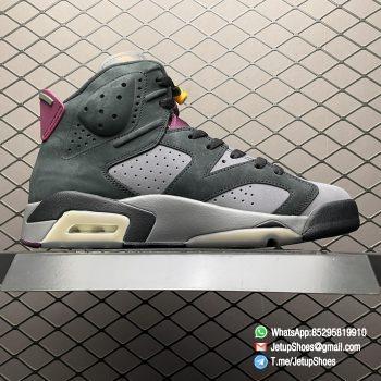 RepSneakers AJ6 Air Jordan 6 Retro Bordeaux Soft Nubuck Upper Grey Base Black Overlays Multicolor Translucent Tongue Bordeaux Throat Heel Tab SKU CT8529 063 02