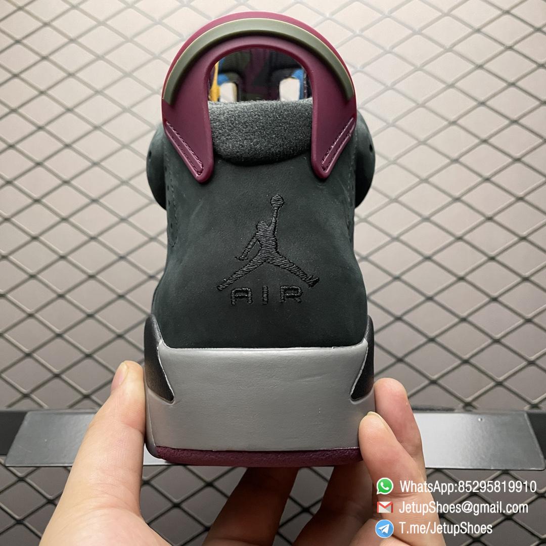 RepSneakers AJ6 Air Jordan 6 Retro Bordeaux Soft Nubuck Upper Grey Base Black Overlays Multicolor Translucent Tongue Bordeaux Throat Heel Tab SKU CT8529 063 04