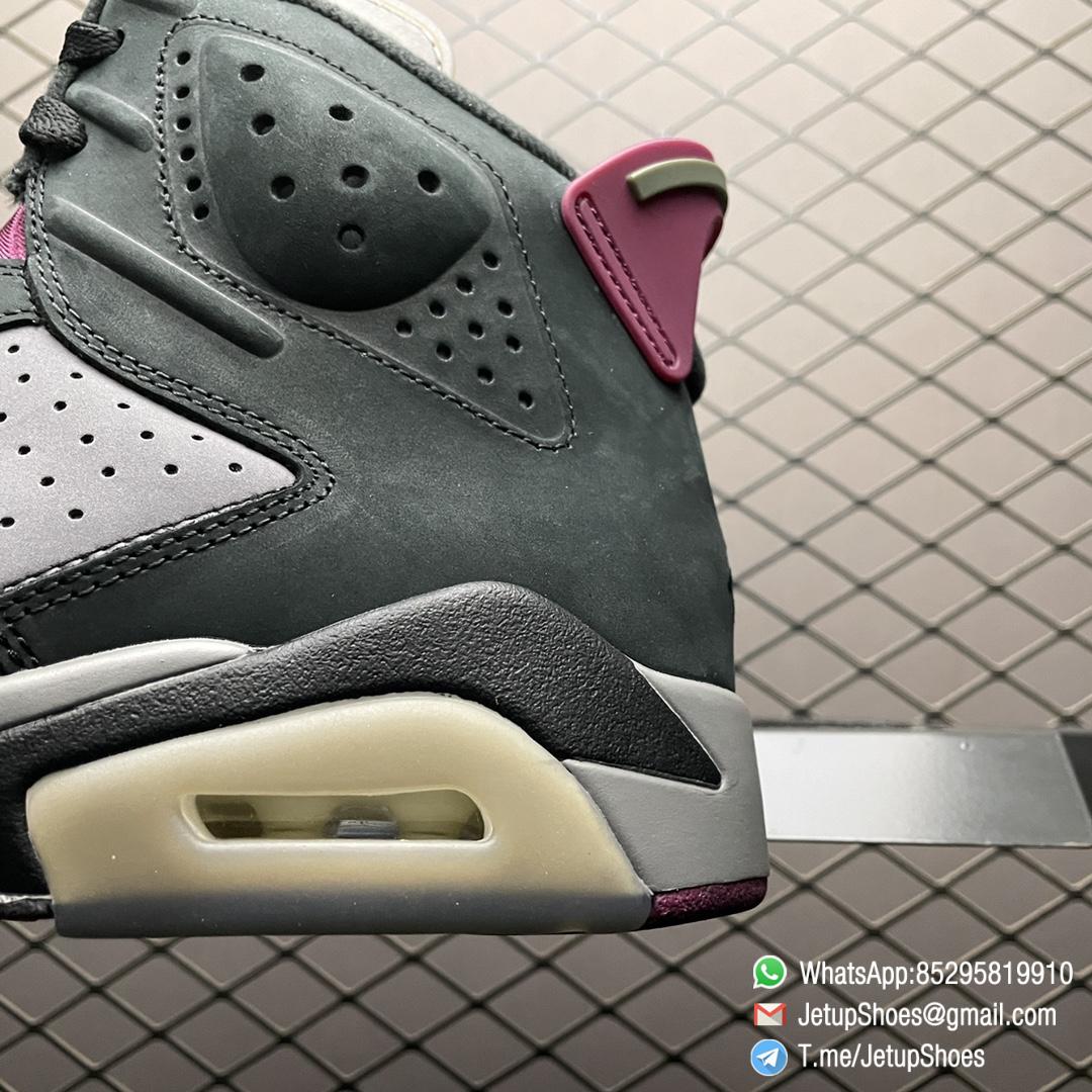 RepSneakers AJ6 Air Jordan 6 Retro Bordeaux Soft Nubuck Upper Grey Base Black Overlays Multicolor Translucent Tongue Bordeaux Throat Heel Tab SKU CT8529 063 08