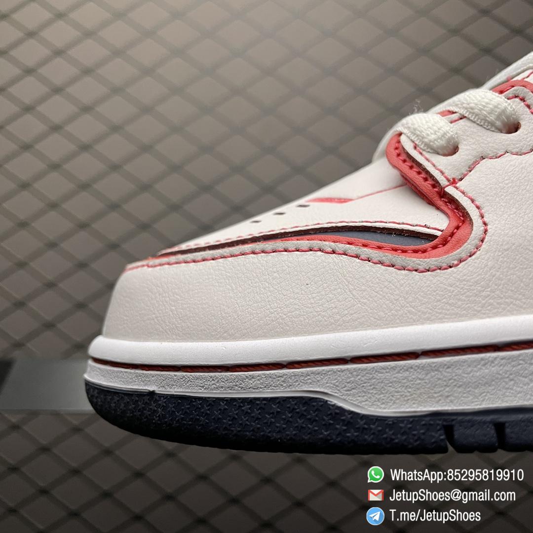 RepSneakers Gundam x Dunk High SB Project Unicorn RX 0 Mecha based Sci Fi Design White Upper Tonal Overlays Red Trim and Stitching Outlined Red Unicorn Emblem Stamp SKU DH7717 100 06 RepSneakers Gundam x Dunk High SB Project Unicorn RX 0 Mecha based Sci Fi Design White Upper Tonal Overlays Red Trim and Stitching Outlined Red Unicorn Emblem Stamp SKU DH7717 100 06