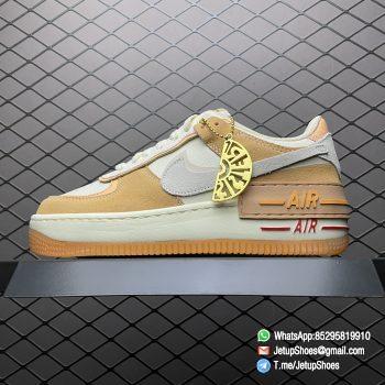 RepSneakers Nike Wmns Air Force 1 Shadow Sisterhood Cashmere Orange Leather Uppers and Lacestays Coral Suede smooth overlays Gold Pendant SISTER SKU DM8157 700 01