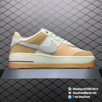 RepSneakers Nike Wmns Air Force 1 Shadow Sisterhood Cashmere Orange Leather Uppers and Lacestays Coral Suede smooth overlays Gold Pendant SISTER SKU DM8157 700 02