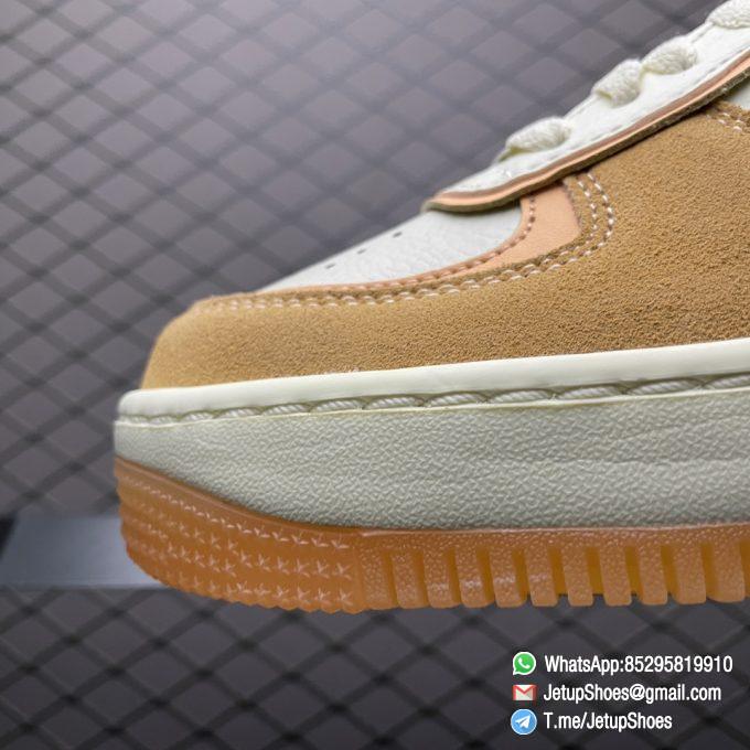 RepSneakers Nike Wmns Air Force 1 Shadow Sisterhood Cashmere Orange Leather Uppers and Lacestays Coral Suede smooth overlays Gold Pendant SISTER SKU DM8157 700 06