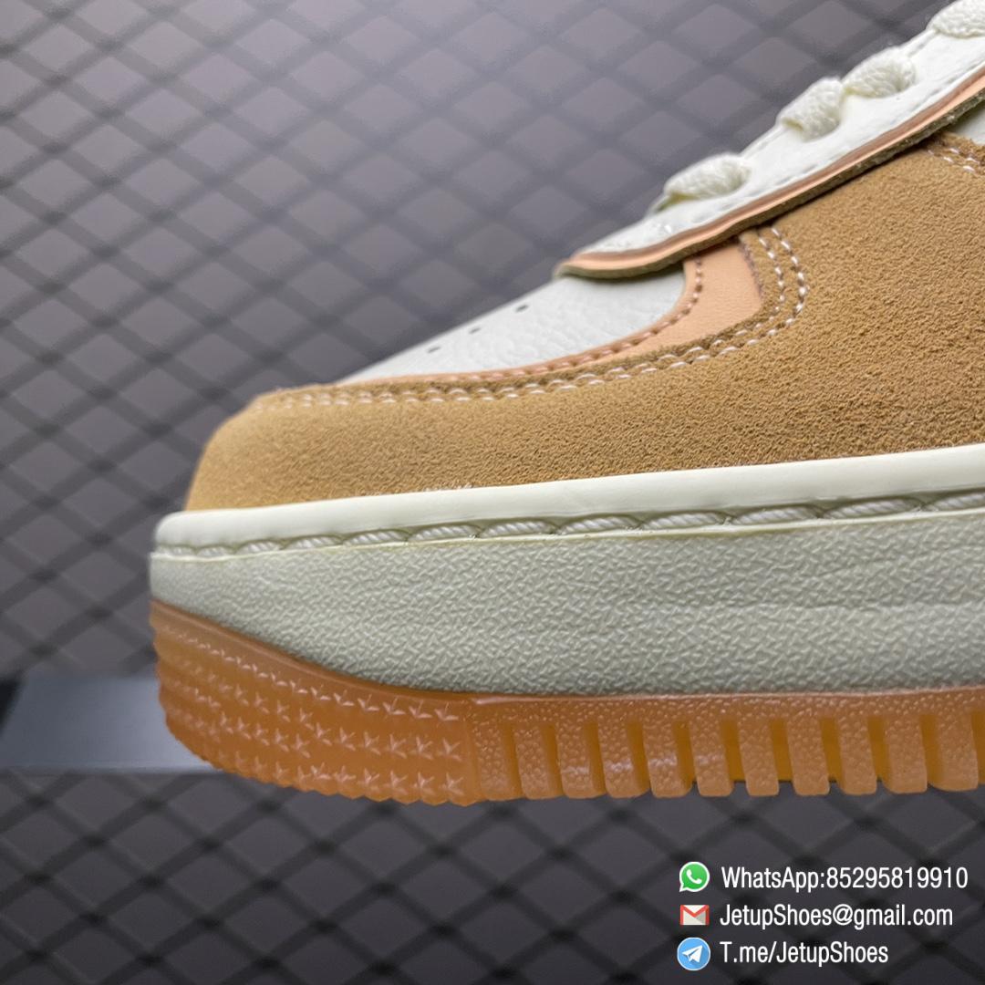 RepSneakers Nike Wmns Air Force 1 Shadow Sisterhood Cashmere Orange Leather Uppers and Lacestays Coral Suede smooth overlays Gold Pendant SISTER SKU DM8157 700 06