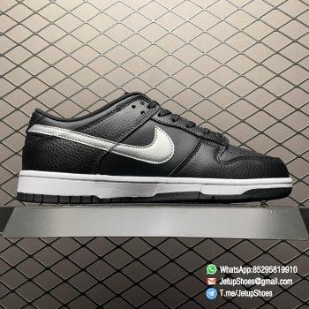 Replica Shoes NBA x NK Dunk Low Black Silver for Celebrates NBAs 75th Anniversary Black Upper Smooth Leather Base Tumbled Leather overlays SKU DC9560 001 02