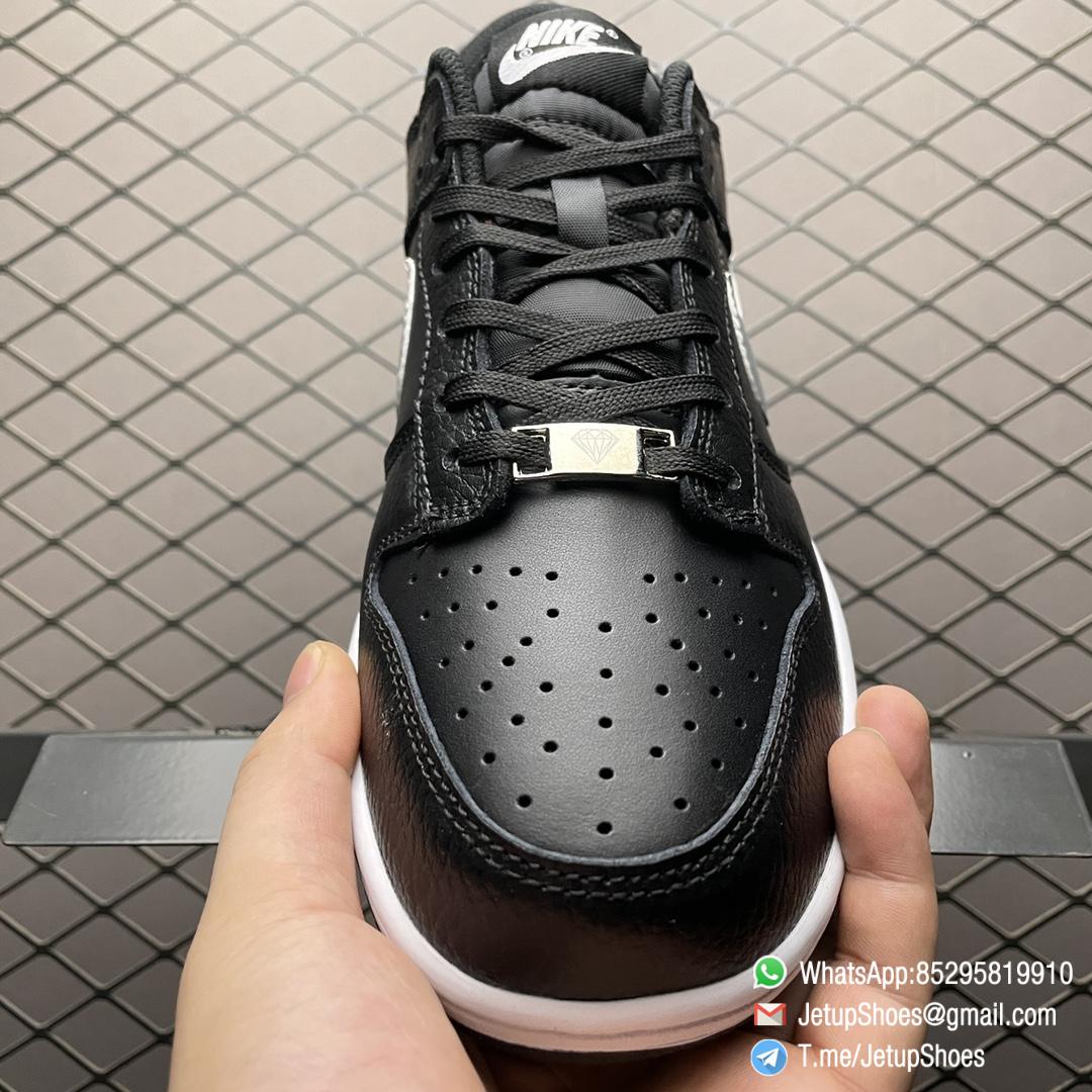Replica Shoes NBA x NK Dunk Low Black Silver for Celebrates NBAs 75th Anniversary Black Upper Smooth Leather Base Tumbled Leather overlays SKU DC9560 001 03