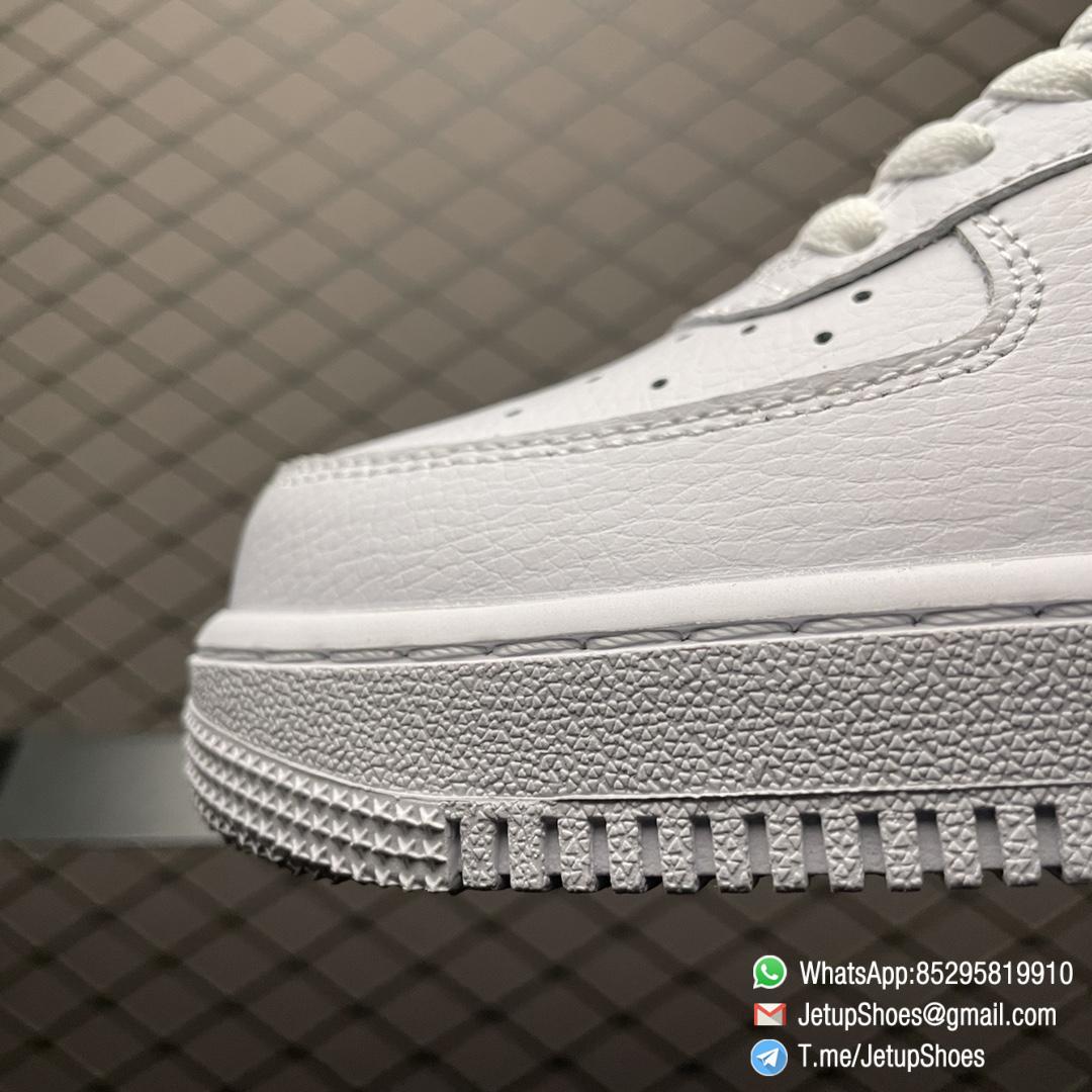 Replica Shoes Nike Air Force 1 Low 07 White Leather Upper Orange Tongue Label Heel Shoe Handle Black Embossed Swoosh SKU DO3694 001 06