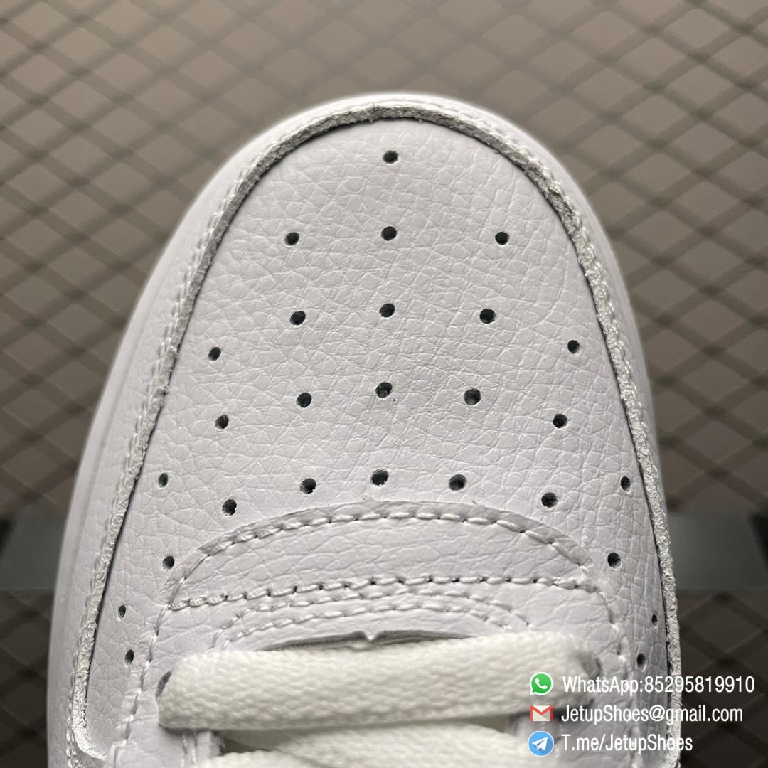 Replica Shoes Nike Air Force 1 Low 07 White Leather Upper Orange Tongue Label Heel Shoe Handle Black Embossed Swoosh SKU DO3694 001 08