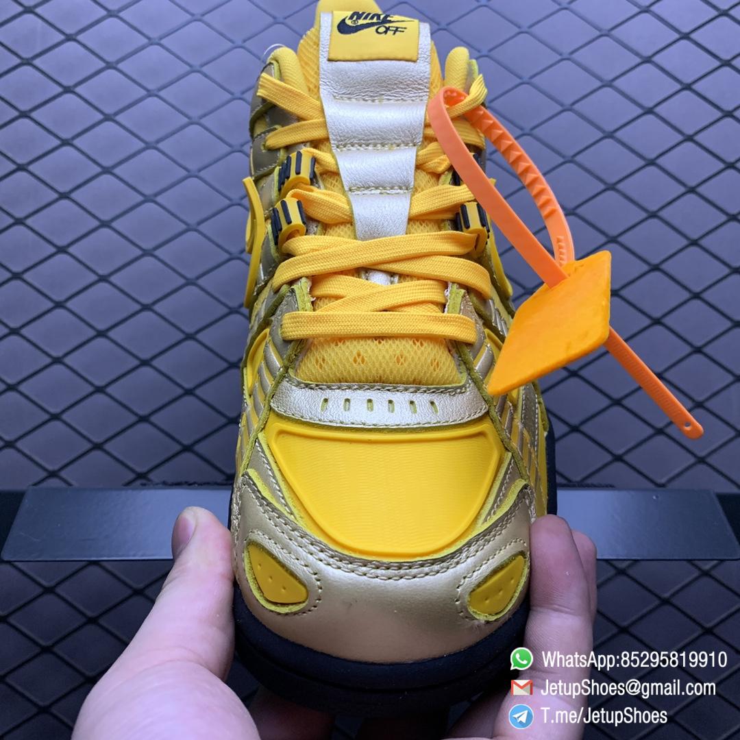 Replica Shoes Off White x Nike Air Rubber Dunk University Gold Yellow Mesh Upper Metallic Gold Leather Overlays Nike Off Tongue Tag Helvetica Text Medial Side SKU CU6015 700 03 Replica Shoes Off White x Nike Air Rubber Dunk University Gold Yellow Mesh Upper Metallic Gold Leather Overlays Nike Off Tongue Tag Helvetica Text Medial Side SKU CU6015 700 03