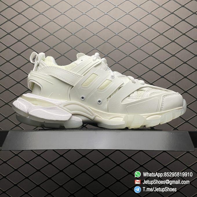 Replica Sneakers Balenciaga Mens Track Sneaker In White Mesh and Nylon Upper Glow In The Dark Effect Track Embossed Heel BB Embossed Outsole SKU 542023W3CR19000 02