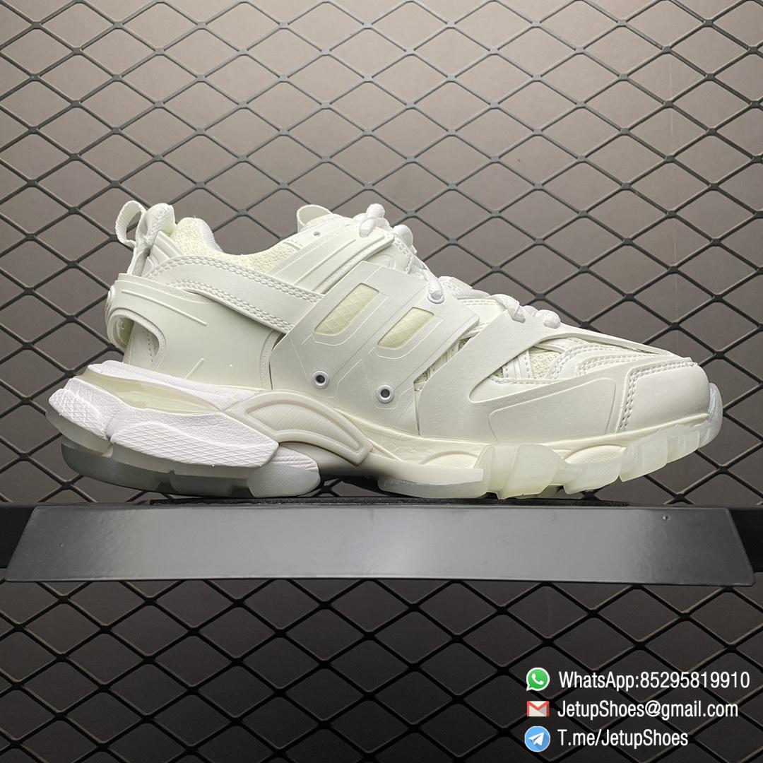 Replica Sneakers Balenciaga Mens Track Sneaker In White Mesh and Nylon Upper Glow In The Dark Effect Track Embossed Heel BB Embossed Outsole SKU 542023W3CR19000 02