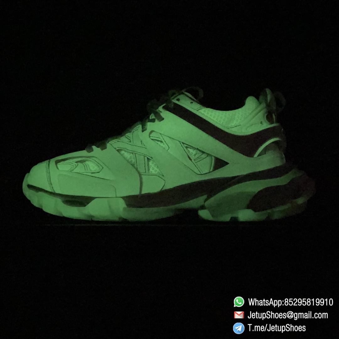 Replica Sneakers Balenciaga Mens Track Sneaker In White Mesh and Nylon Upper Glow In The Dark Effect Track Embossed Heel BB Embossed Outsole SKU 542023W3CR19000 08 Replica Sneakers Balenciaga Mens Track Sneaker In White Mesh and Nylon Upper Glow In The Dark Effect Track Embossed Heel BB Embossed Outsole SKU 542023W3CR19000 08