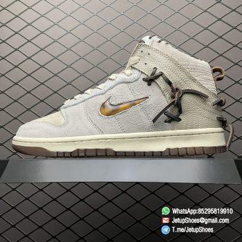 Replica Sneakers Nike Dunk Bodega x Dunk High Friends Family Off White Suede Leather Upper Tortoise shell Jewel Swoosh Bodega Logo SKU CZ8125 100 01