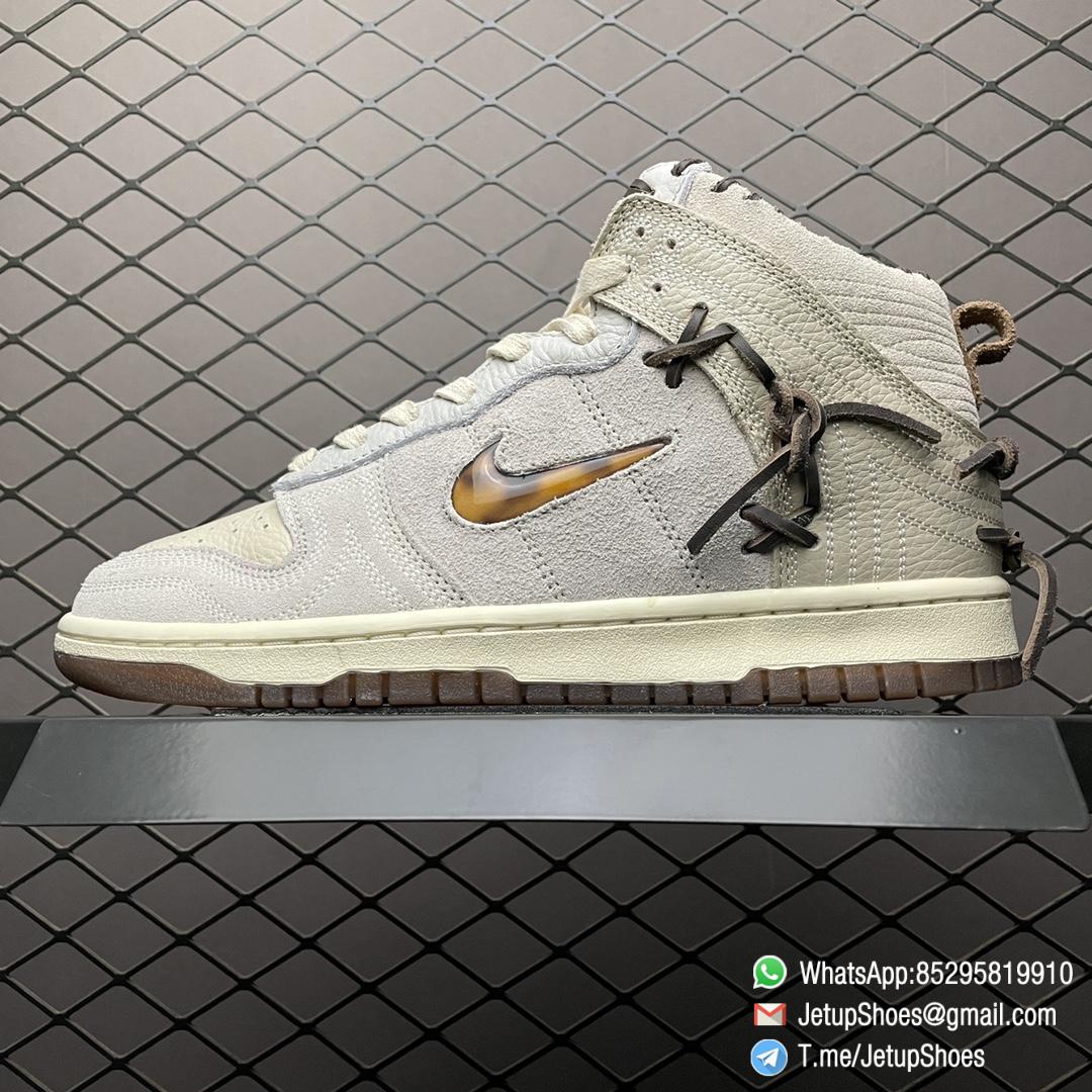 Replica Sneakers Nike Dunk Bodega x Dunk High Friends Family Off White Suede Leather Upper Tortoise shell Jewel Swoosh Bodega Logo SKU CZ8125 100 01 Replica Sneakers Nike Dunk Bodega x Dunk High Friends Family Off White Suede Leather Upper Tortoise shell Jewel Swoosh Bodega Logo SKU CZ8125 100 01