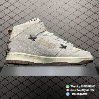 Replica Sneakers Nike Dunk Bodega x Dunk High Friends Family Off White Suede Leather Upper Tortoise shell Jewel Swoosh Bodega Logo SKU CZ8125 100 02
