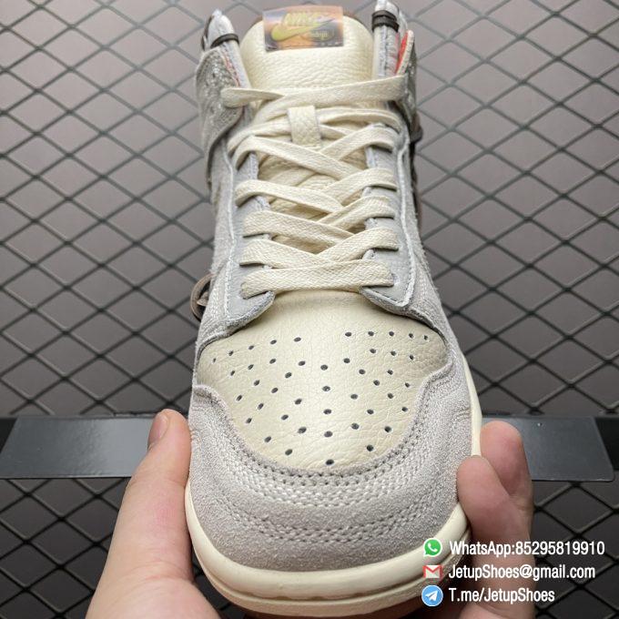 Replica Sneakers Nike Dunk Bodega x Dunk High Friends Family Off White Suede Leather Upper Tortoise shell Jewel Swoosh Bodega Logo SKU CZ8125 100 03