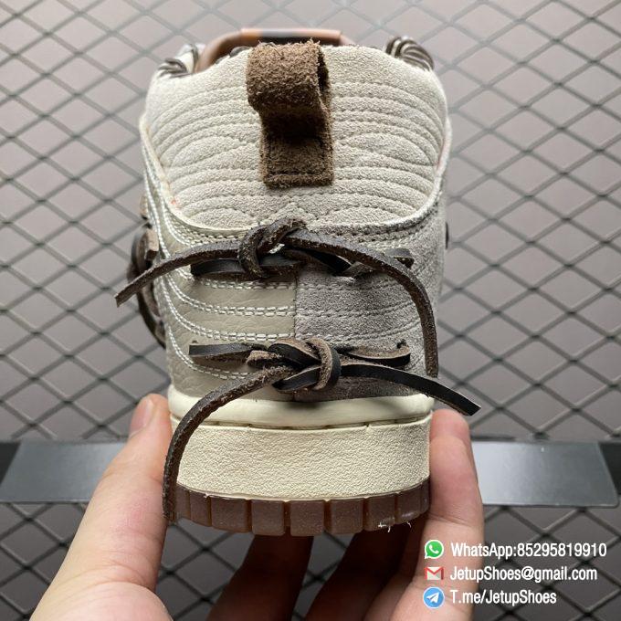 Replica Sneakers Nike Dunk Bodega x Dunk High Friends Family Off White Suede Leather Upper Tortoise shell Jewel Swoosh Bodega Logo SKU CZ8125 100 04