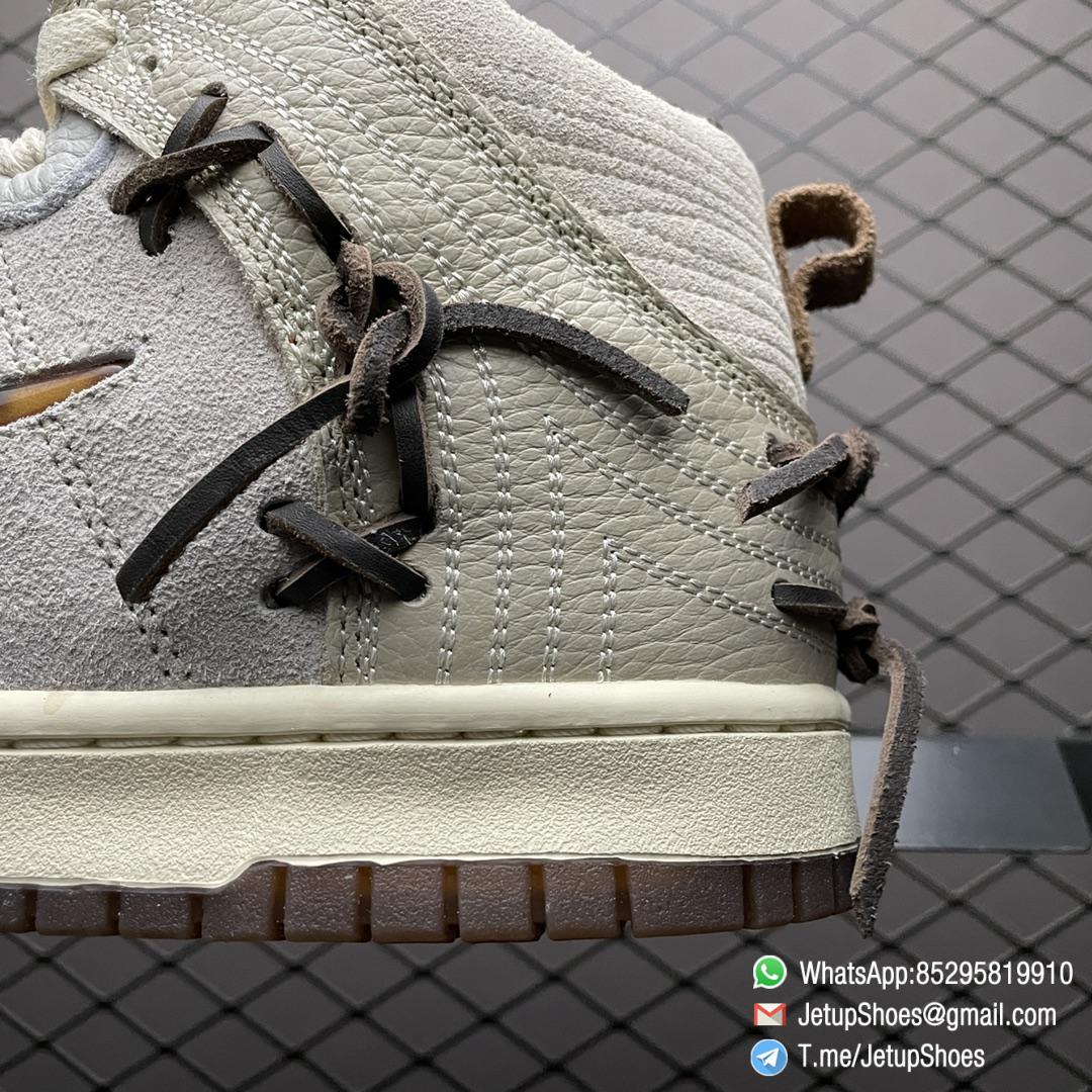 Replica Sneakers Nike Dunk Bodega x Dunk High Friends Family Off White Suede Leather Upper Tortoise shell Jewel Swoosh Bodega Logo SKU CZ8125 100 07