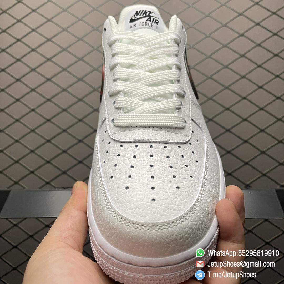 Tie Dye In Two Tones 0Appears On The Nike Air Force 1 Low White Base Red and Blue Dominant Tie Dye Logo SKU DJ6889 100 05 Tie Dye In Two Tones 0Appears On The Nike Air Force 1 Low White Base Red and Blue Dominant Tie Dye Logo SKU DJ6889 100 05