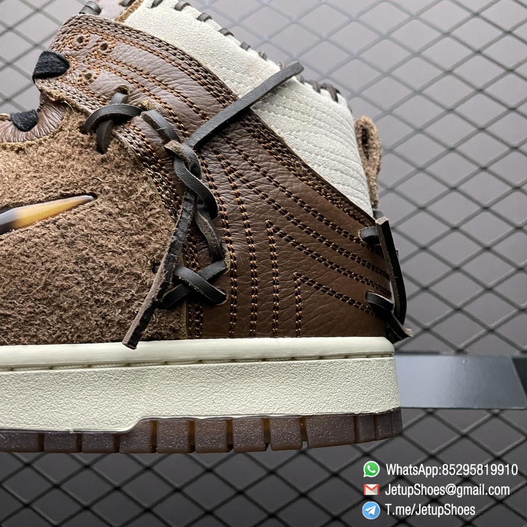 Top Quality Repsneakers Bodega x Dunk High Legend Moccasin Like Rawhide Stitching Cream hued Leather Toe Brown Hairy Suede Panels and Overlays Debossed Bodega Logo SKU CZ8125 200 04 Top Quality Repsneakers Bodega x Dunk High Legend Moccasin Like Rawhide Stitching Cream hued Leather Toe Brown Hairy Suede Panels and Overlays Debossed Bodega Logo SKU CZ8125 200 04