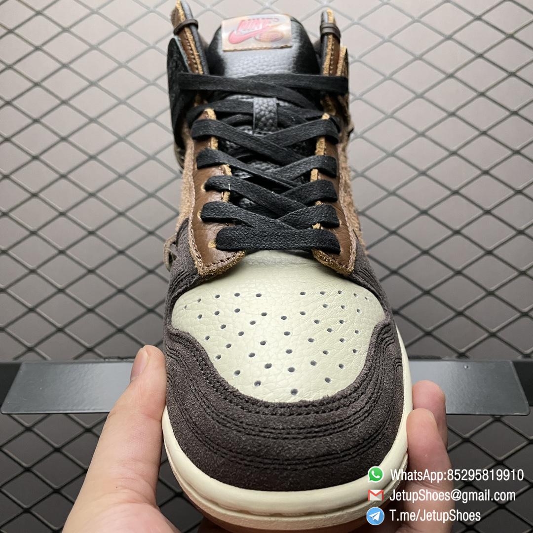 Top Quality Repsneakers Bodega x Dunk High Legend Moccasin Like Rawhide Stitching Cream hued Leather Toe Brown Hairy Suede Panels and Overlays Debossed Bodega Logo SKU CZ8125 200 05 Top Quality Repsneakers Bodega x Dunk High Legend Moccasin Like Rawhide Stitching Cream hued Leather Toe Brown Hairy Suede Panels and Overlays Debossed Bodega Logo SKU CZ8125 200 05