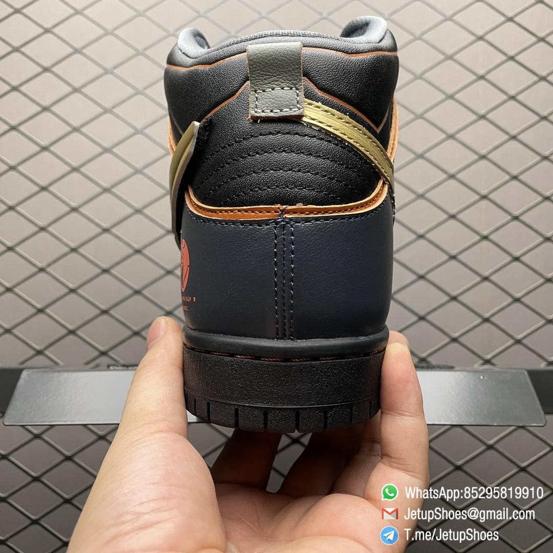 Top Replica Gundam x Nike Dunk High SB Project Unicorn Banshee Norn Black Upper Navy Overlays Copper Trim Angular Lines Toe Box Collar Pink Unicorn Emblem SKU DH7717 400 04 Top Replica Gundam x Nike Dunk High SB Project Unicorn Banshee Norn Black Upper Navy Overlays Copper Trim Angular Lines Toe Box Collar Pink Unicorn Emblem SKU DH7717 400 04