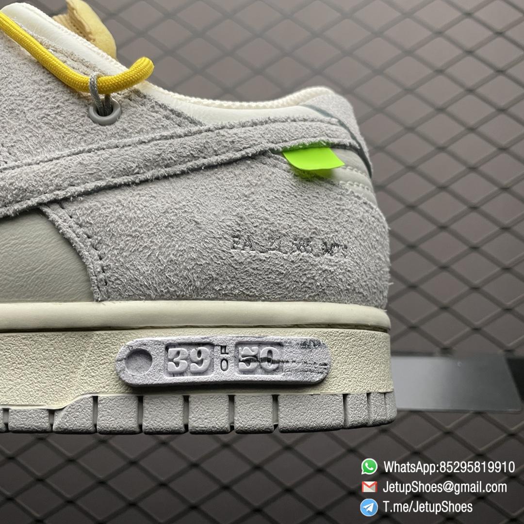 Top Replica Nike Dunk Off White x Dunk Low Lot 39 of 50 White Leather Upper with Soft Grey Suede Overlays 39 of 50 badge the lateral midsole SKU DJ0950 109 07 Top Replica Nike Dunk Off White x Dunk Low Lot 39 of 50 White Leather Upper with Soft Grey Suede Overlays 39 of 50 badge the lateral midsole SKU DJ0950 109 07