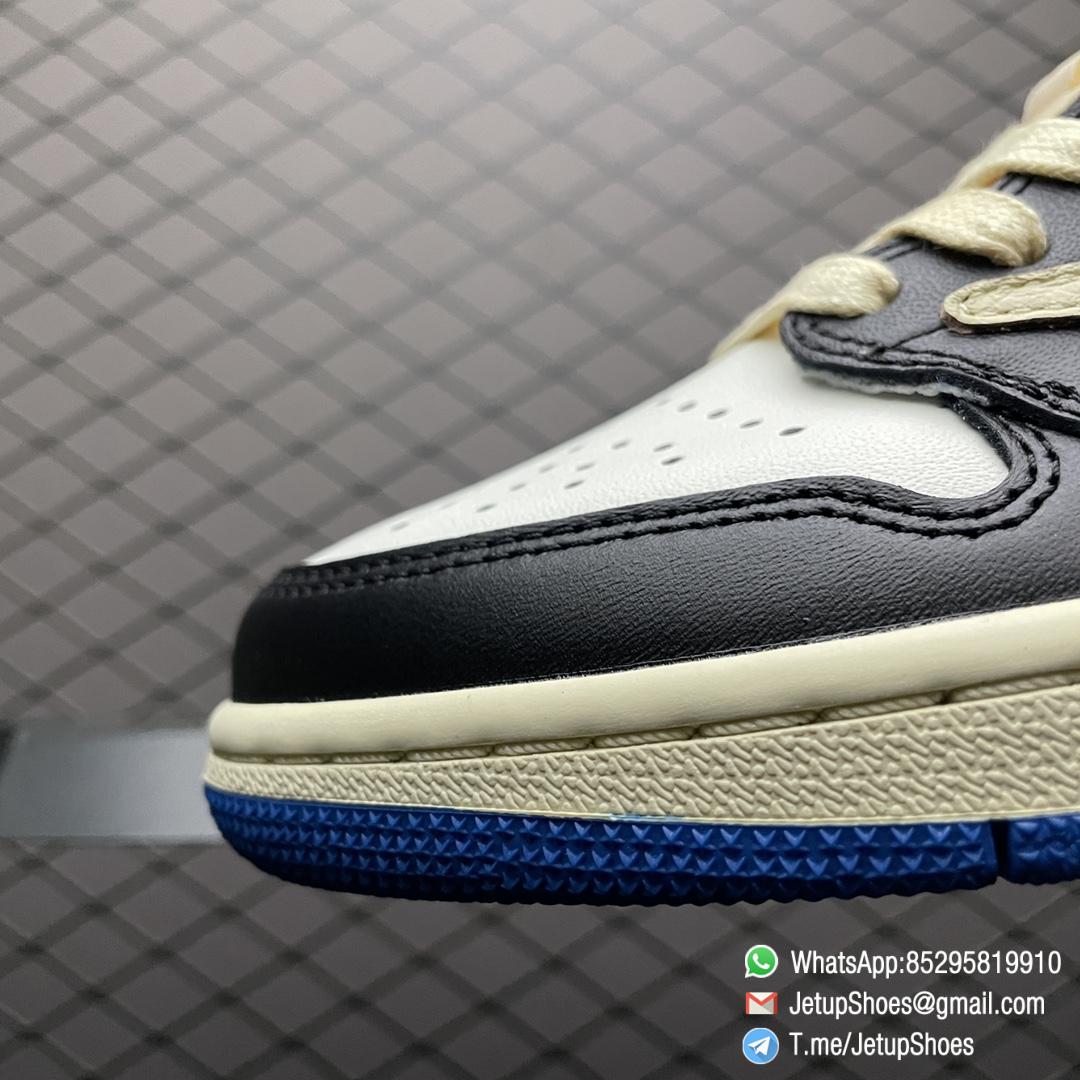 Air Jordan 1 Retro Low x Fragment Design x Travis Scott SKU DM7866 140 White Leather Upper Black and Royal Blue Overylays Scotts Inverted Oversized Swoosh Rappers Smiley Face Logo 03 Air Jordan 1 Retro Low x Fragment Design x Travis Scott SKU DM7866 140 White Leather Upper Black and Royal Blue Overylays Scotts Inverted Oversized Swoosh Rappers Smiley Face Logo 03