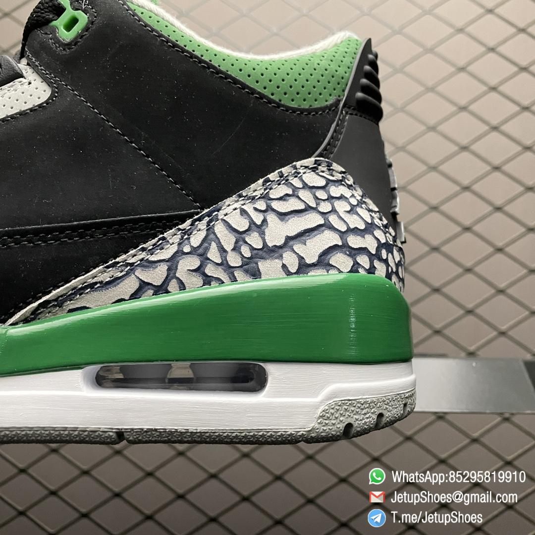 Best Replica Air Jordan 3 Retro Pine Green Black Textured Nubuck Upper Signature Elephant Overlays Green Eyelets Collar Jumpman Icon tongue Heel Top Fake Sneakers 04 Best Replica Air Jordan 3 Retro Pine Green Black Textured Nubuck Upper Signature Elephant Overlays Green Eyelets Collar Jumpman Icon tongue Heel Top Fake Sneakers 04