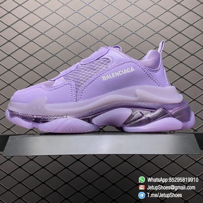 Best Replica Balenciaga Triple S Sneaker Clear Sole Light Lilac All Nylon Purple Upper Nitrogen Crystal Outsole SKU 544351 W2GA1 5890 Top Luxury Sneakers Store 01