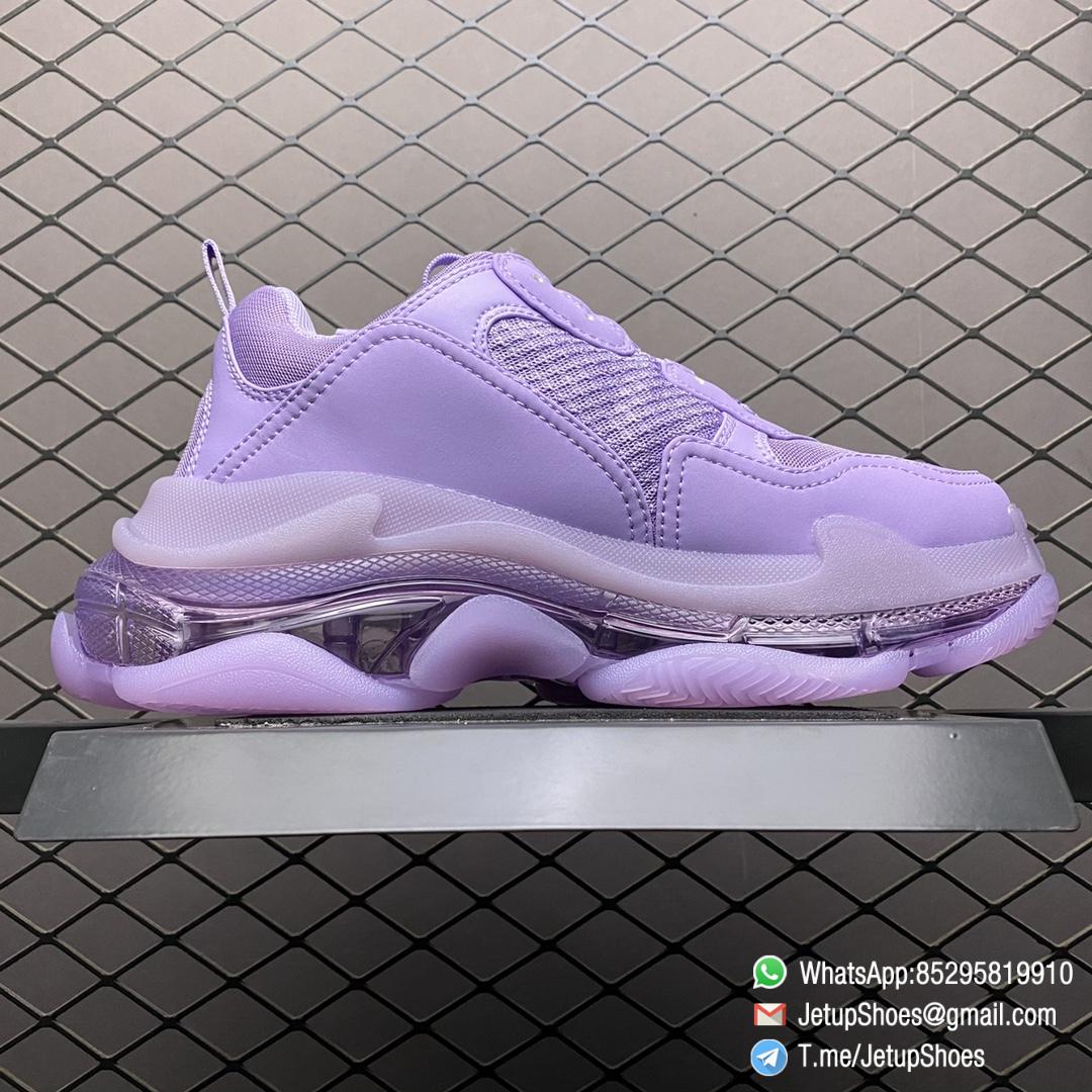 Best Replica Balenciaga Triple S Sneaker Clear Sole Light Lilac All Nylon Purple Upper Nitrogen Crystal Outsole SKU 544351 W2GA1 5890 Top Luxury Sneakers Store 02