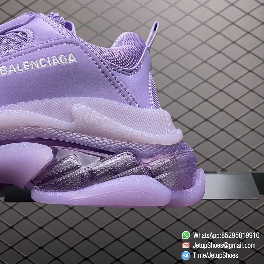 Best Replica Balenciaga Triple S Sneaker Clear Sole Light Lilac All Nylon Purple Upper Nitrogen Crystal Outsole SKU 544351 W2GA1 5890 Top Luxury Sneakers Store 04