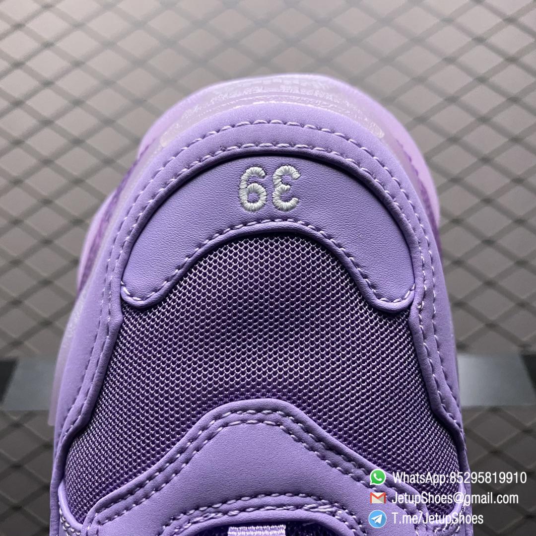 Best Replica Balenciaga Triple S Sneaker Clear Sole Light Lilac All Nylon Purple Upper Nitrogen Crystal Outsole SKU 544351 W2GA1 5890 Top Luxury Sneakers Store 05